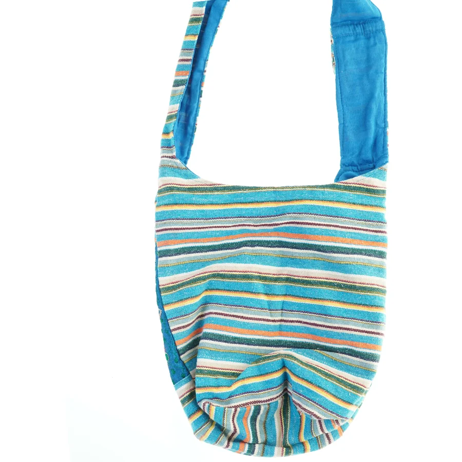 Broderet stofskuldertaske (str. 40x33 cm)