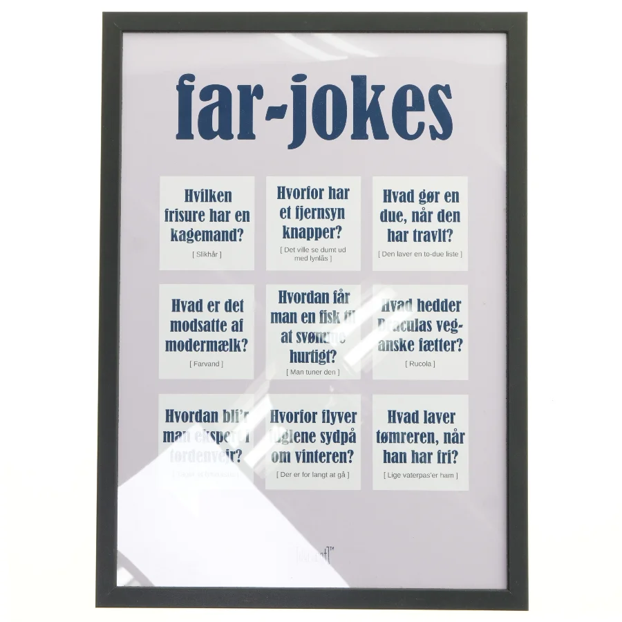 Billedramme med far-jokes fra Dia’lægt (str. 44x32 cm)