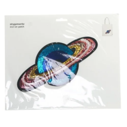 Strygemærke med planetmotiv fra Flying Tiger