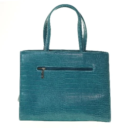 Håndtaske med krokodillemønster fra David Jones (str. 25x33 cm)