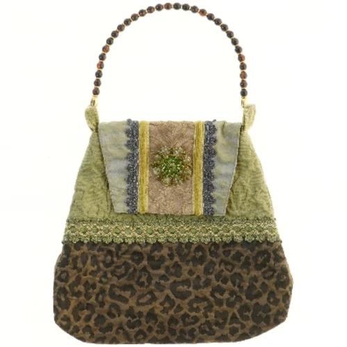 Vintage håndtaske med leopardmønster fra Jane Burchard (str. 34x36 cm)