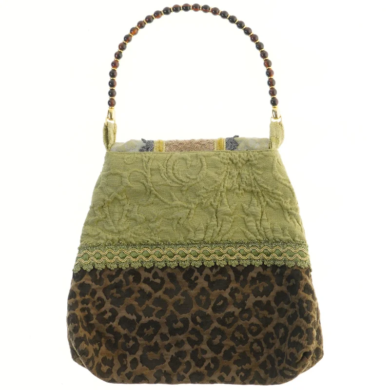 Vintage håndtaske med leopardmønster fra Jane Burchard (str. 34x36 cm)