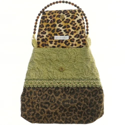 Vintage håndtaske med leopardmønster fra Jane Burchard (str. 34x36 cm)
