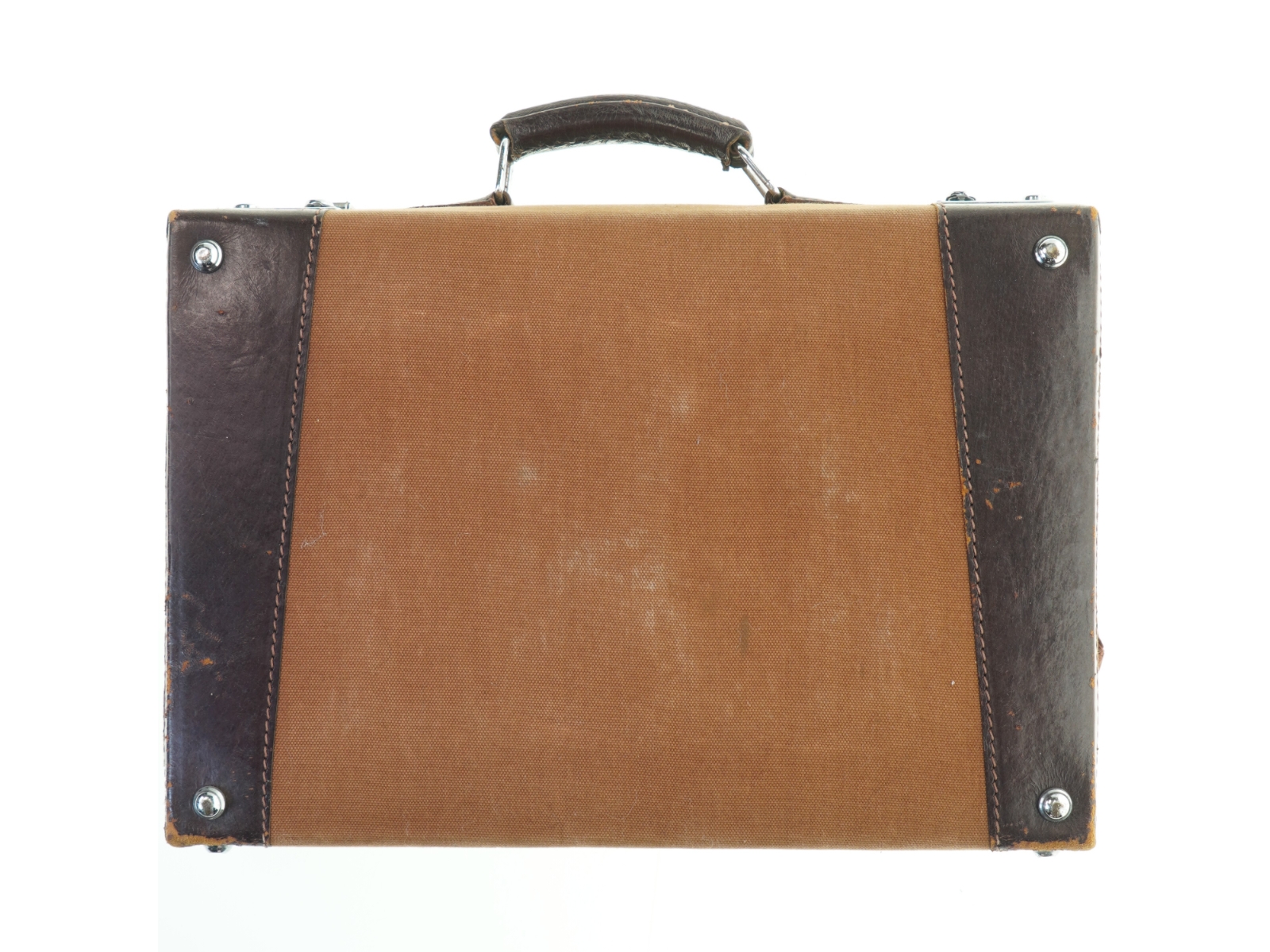 Brun attachémappe i læder (str. 40x28x13 cm)