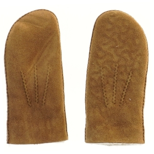 Brune læder luffer (str. 24 cm)