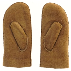 Brune læder luffer (str. 24 cm)