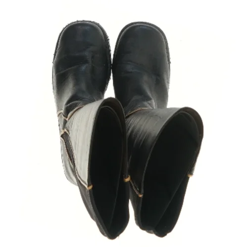 Sort knæhøje dame støvler (str. Længde 26 cm)