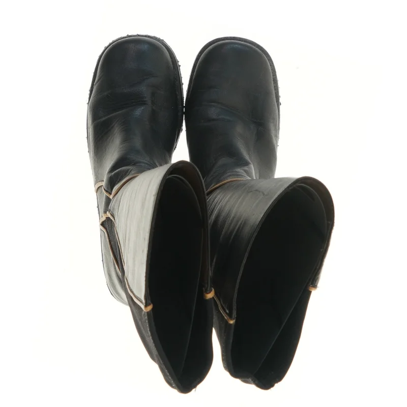 Sort knæhøje dame støvler (str. Længde 26 cm)