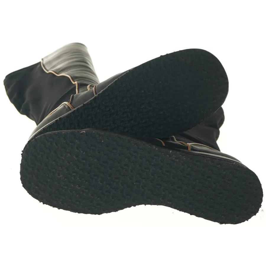 Sort knæhøje dame støvler (str. Længde 26 cm)