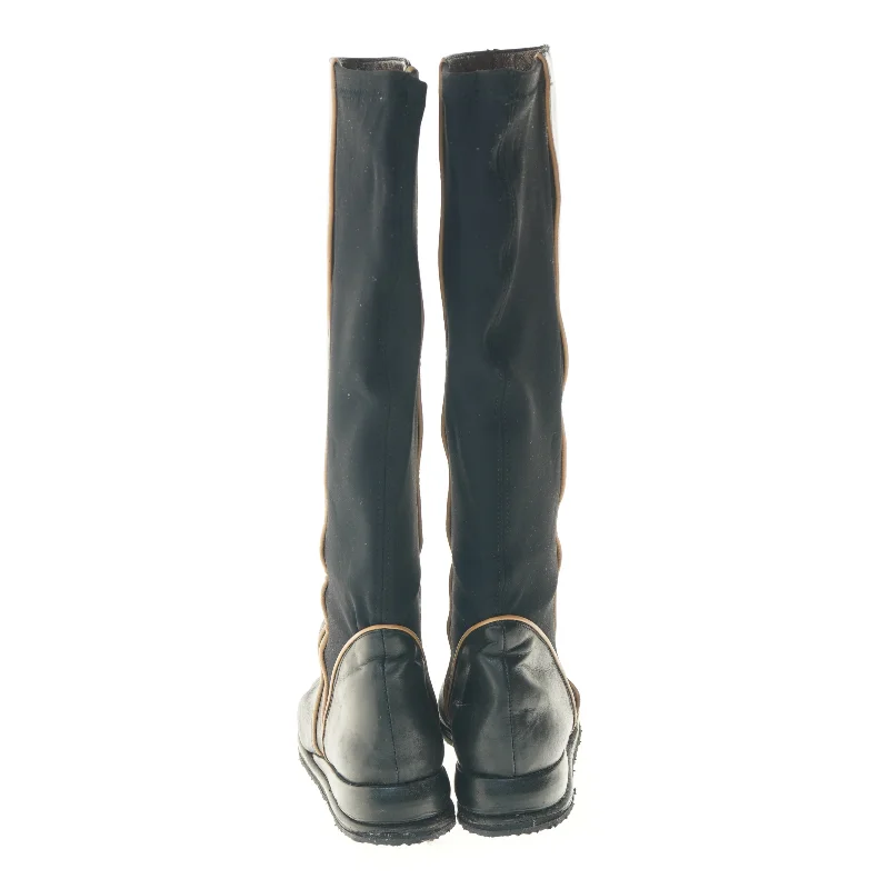 Sort knæhøje dame støvler (str. Længde 26 cm)