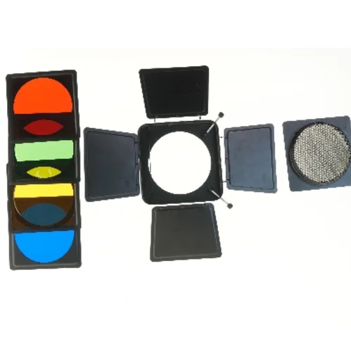 Farvefiltre 21,5 cm, barndoor og honeycomb