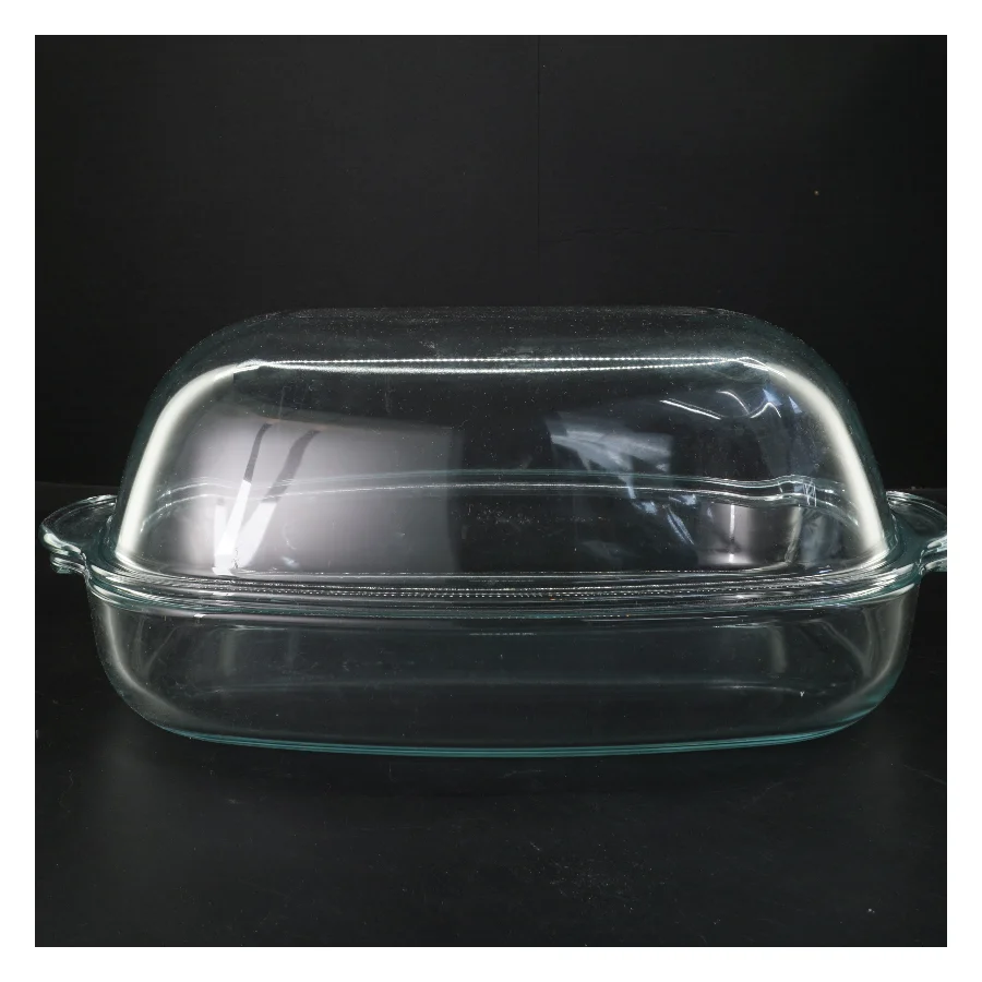 Glasfad med låg fra Simax (str. 42x26x17 cm)