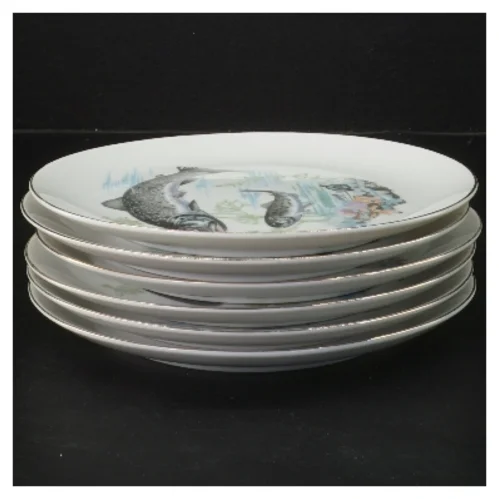 Dekorative fiskeplatter, 6 stykker (str. 6 styk, ø 18,5 cm)
