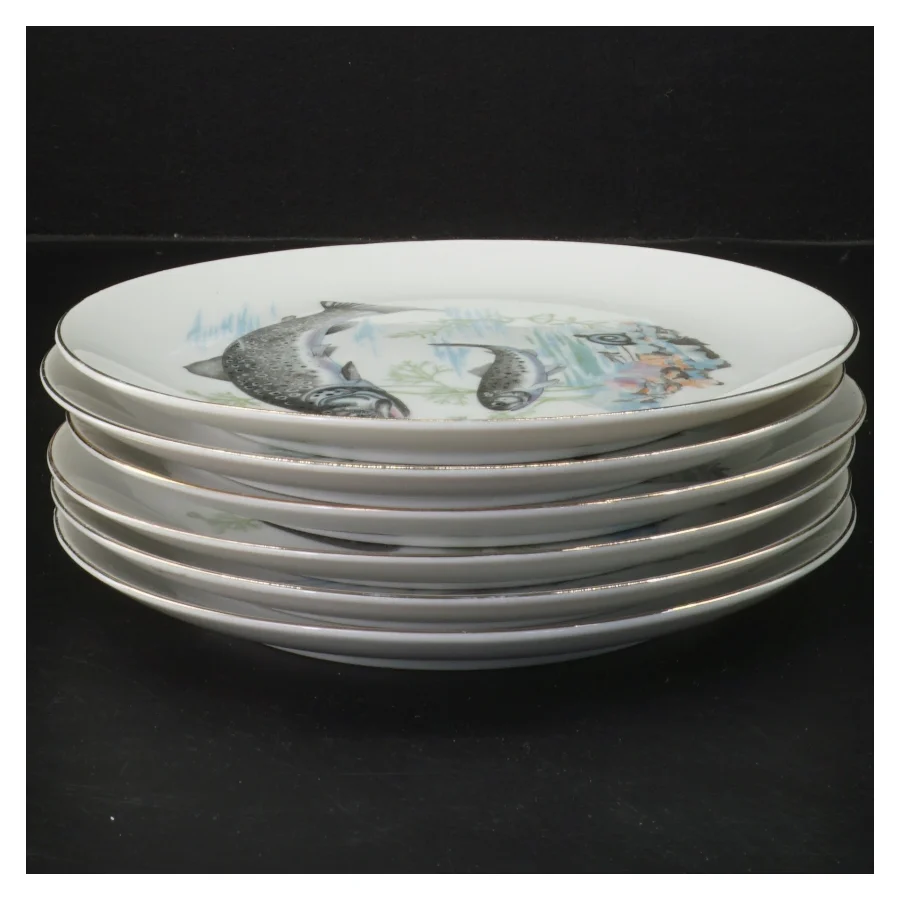 Dekorative fiskeplatter, 6 stykker (str. 6 styk, ø 18,5 cm)