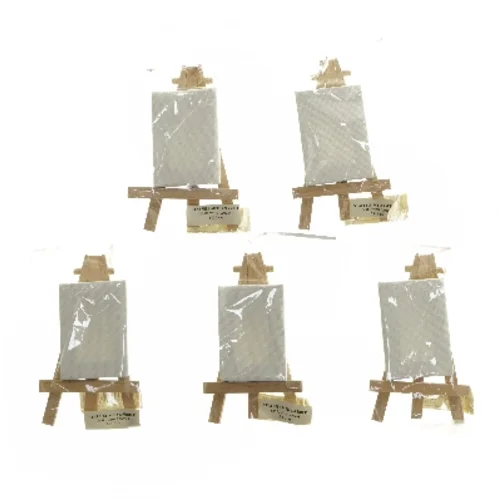 Mini staffelier/ bordkort med lærred (str. 5 stk 5x7 cm)