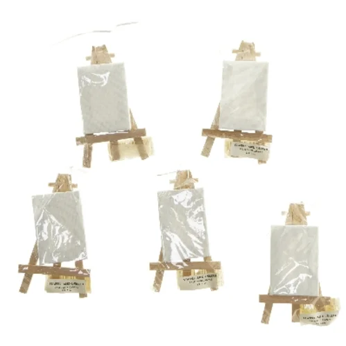 Mini staffeli/bord med lærred (str. 5 stk 5x7 cm)