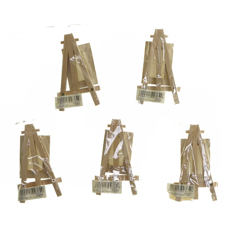 Mini staffeli/bord med lærred (str. 5 stk 5x7 cm)