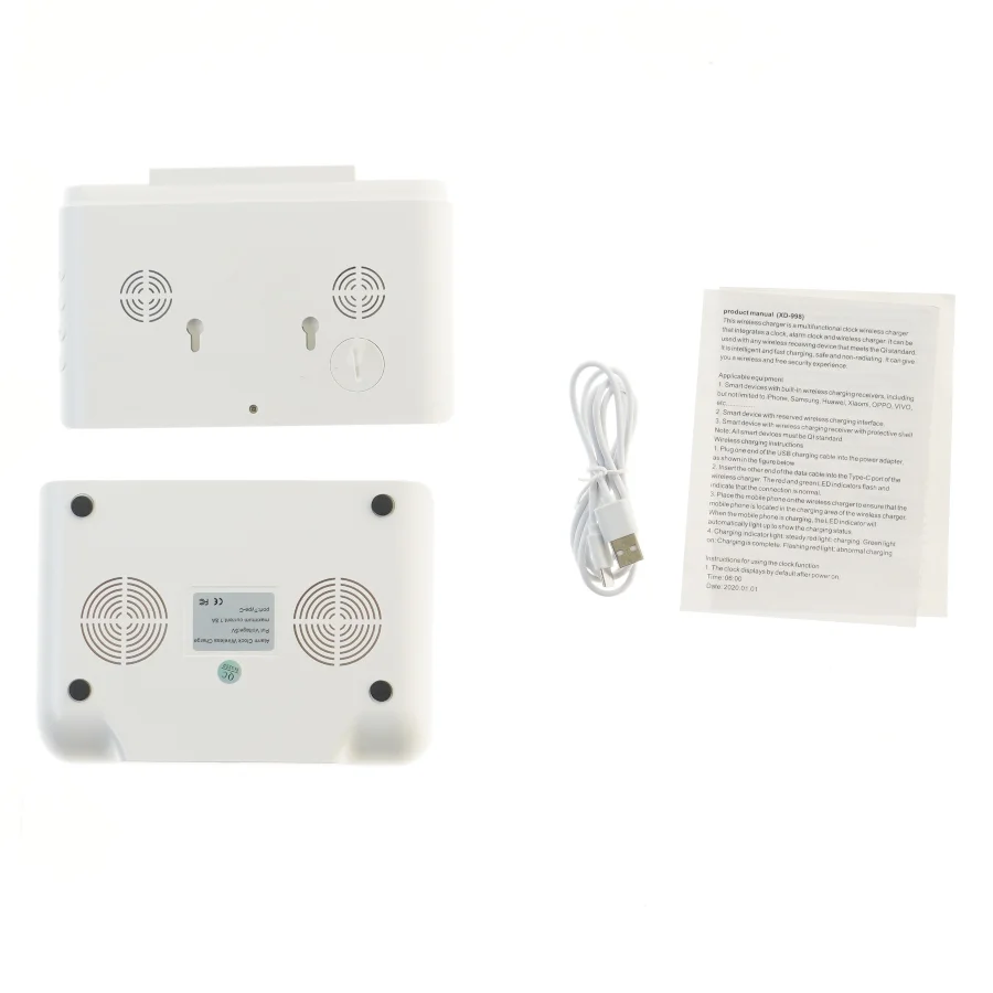 Trådløs oplader og ur (str. 17,5x12,5 cm)