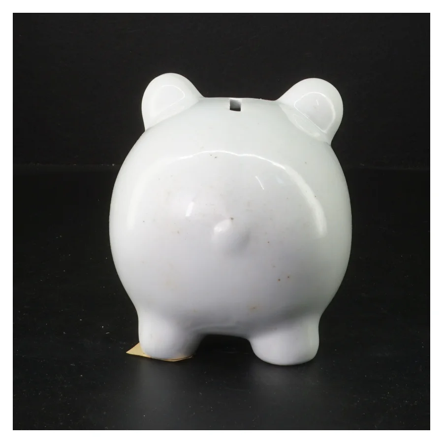 Hvid sparegris (str. 15x12x11 cm)