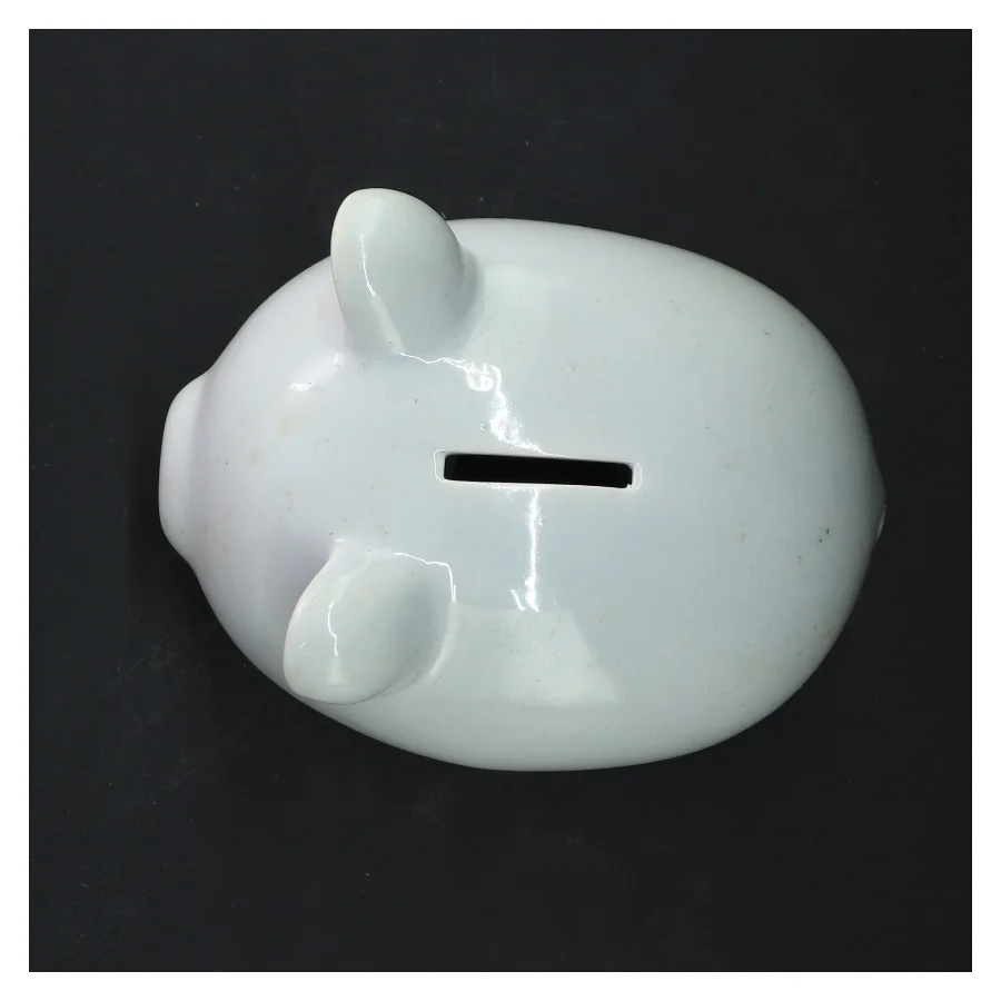 Hvid sparegris (str. 15x12x11 cm)