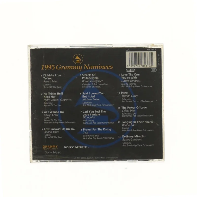 CD: Grammy Nominees 1995 fra Sony Music (str. 12,5x14 cm)