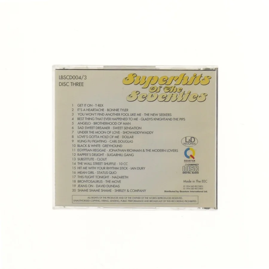 Superhits of the Seventies CD (str. 12,5x14 cm)