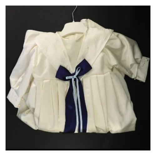 Dåbskjole sæt fra Sweet Design (str. Bryst 28 cm erme 23 cm længde 123 cm sko sal 12 cm)