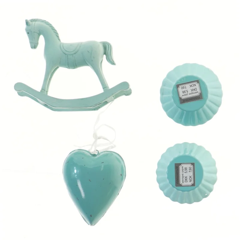 Dekorativ hest og hjerte med fyrfadslys fra Søstrene Grene (str. 8, 13 og 6,5 cm)
