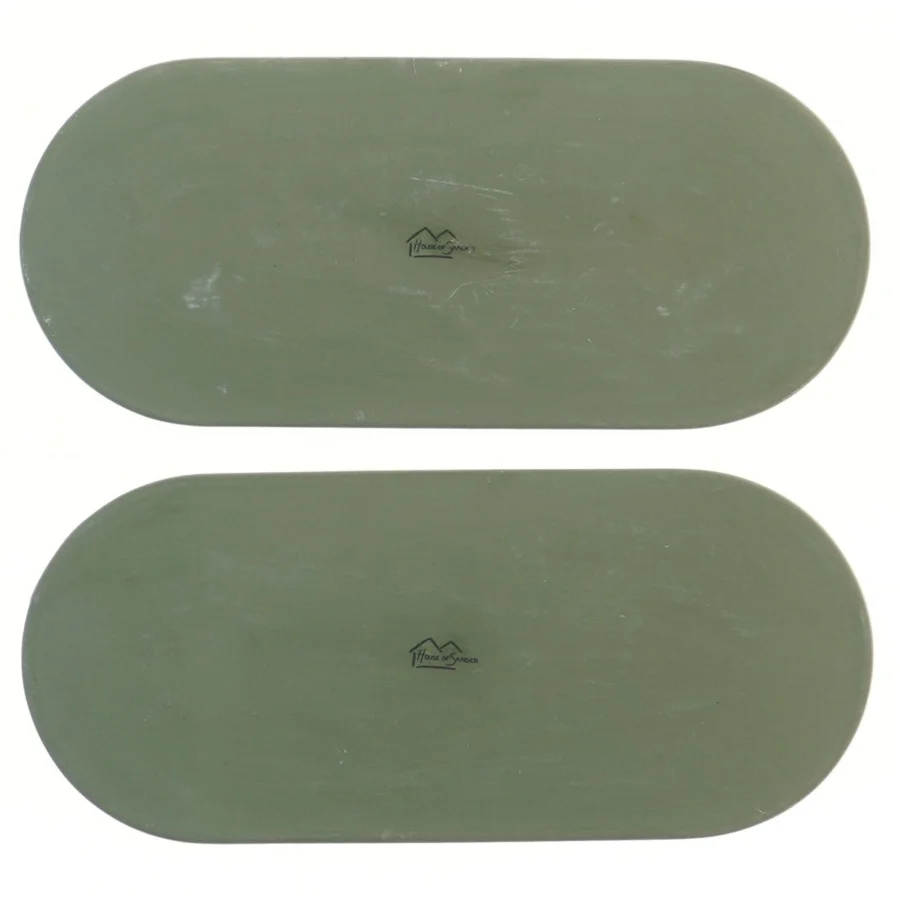 Oval grøn lysestager fra House Of Sander (str. 2 stk 24 cm)