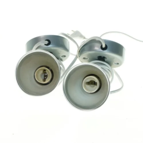 Sølvfarvede spotlamper (str. 8 cm, diameter 15 cm lang)