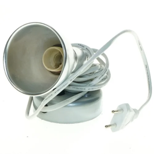 Sølvfarvede spotlamper (str. 8 cm, diameter 15 cm lang)