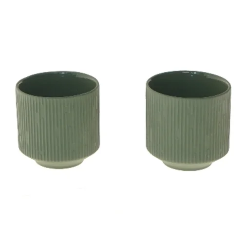 Grønne keramiske krus, 2 stk, Ø 7 cm fra House of Sander (str. 2 stk Ø 7 cm)