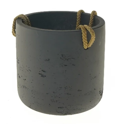 Rund potte med snor fra Potterypots (str. Ø 15 cm)