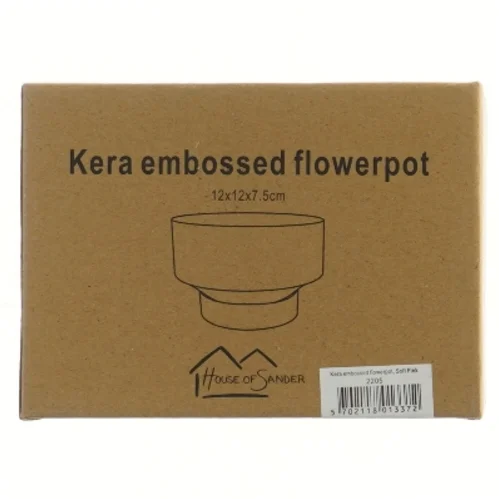 Kera blomstertpotte med reliefmønster fra House of Sander (str. 12x12x7,5 cm)