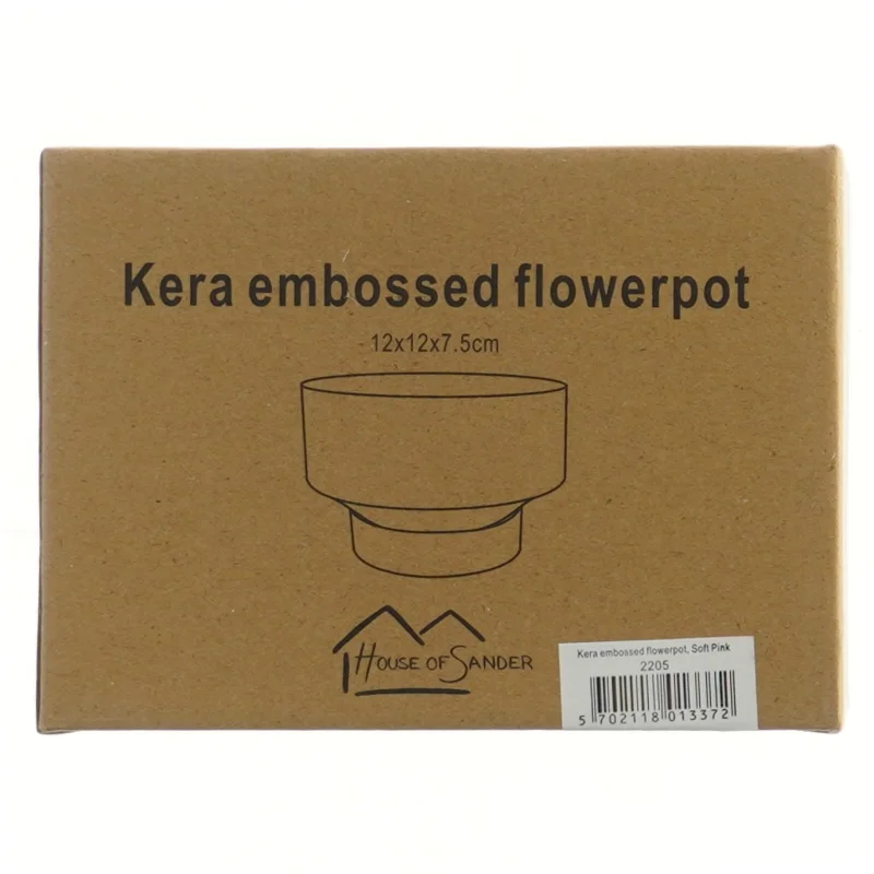 Kera blomstertpotte med reliefmønster fra House of Sander (str. 12x12x7,5 cm)