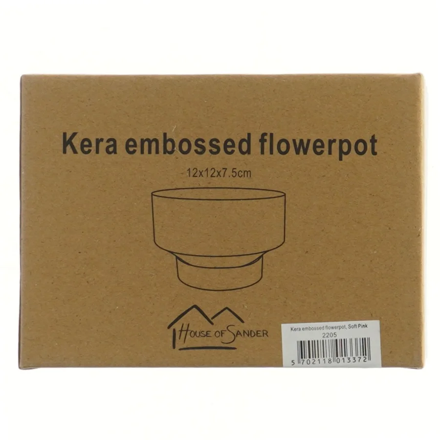 Kera blomstertpotte med reliefmønster fra House of Sander (str. 12x12x7,5 cm)