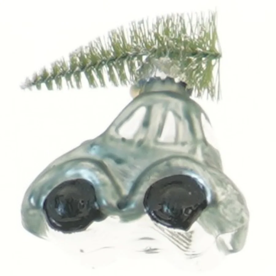 Glass bildekoration med grantræ (str. 7x7x4 cm)