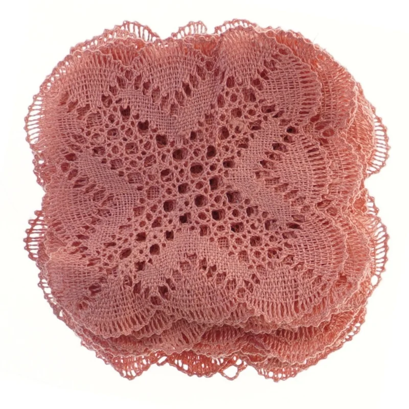 Strikkede rosenrøde servietter (str. 14,5x14,5 cm)