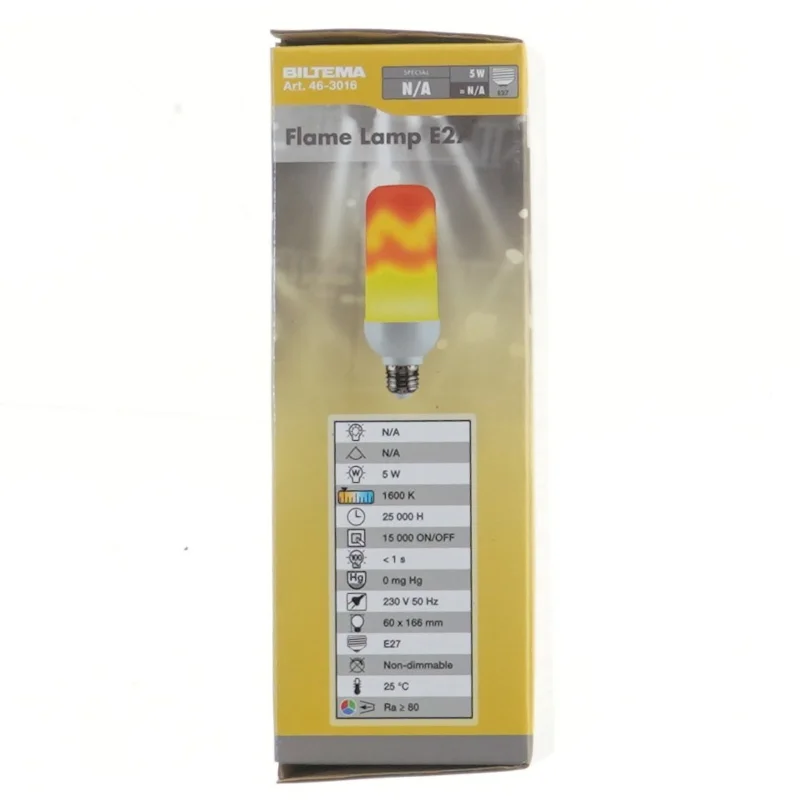Flamme LED-pære E27 fra Biltema