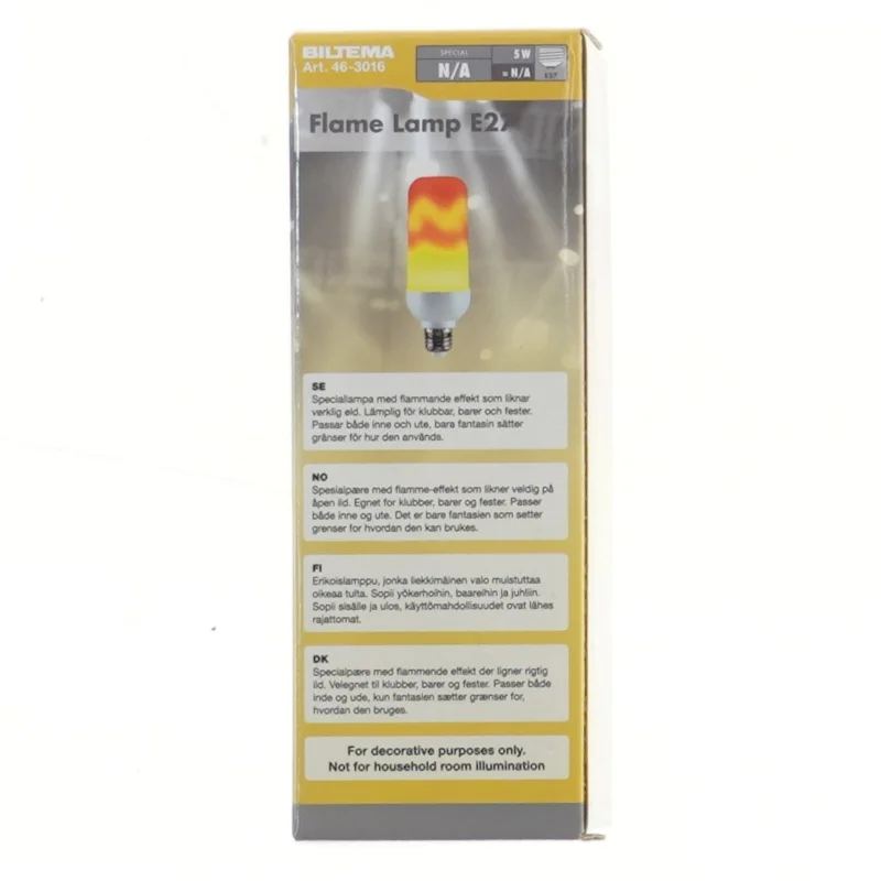 Flamme LED-pære E27 fra Biltema