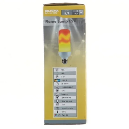 Flammelampe E27 fra Biltema