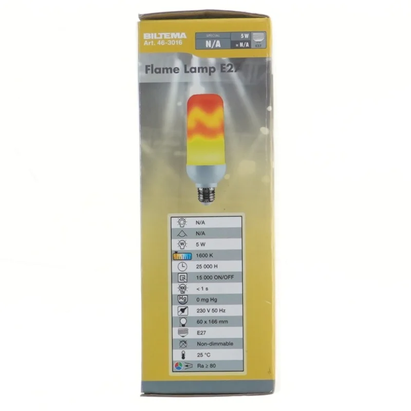 Flammelampe E27 fra Biltema