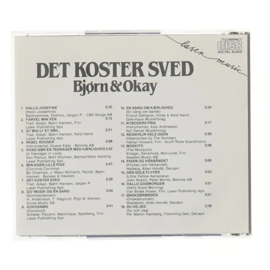 Bjørn og Okay - Det Koster Sved CD fra Laser Music