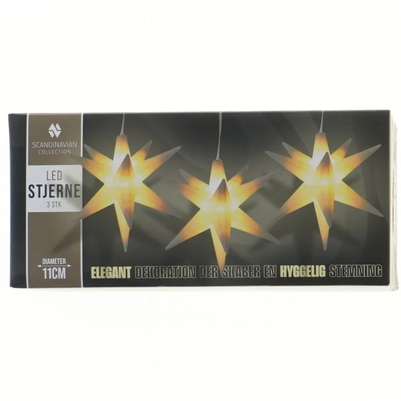 LED stjerner med dekoration fra Scandinavian Collection (str. Ø 11 cm)