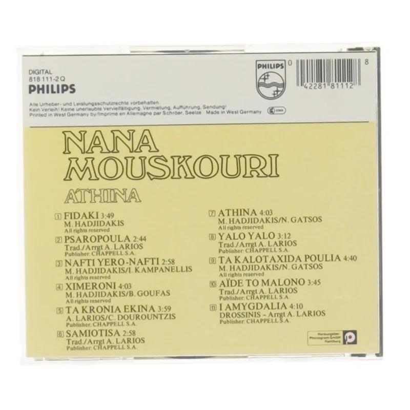 CD album 'Athina' af Nana Mouskouri
