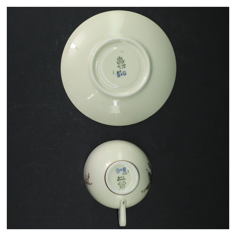 Porcelænskopper med underkopper fra B&G