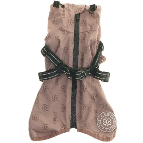 Pink hundejakke med sele fra Ollipet (str. 39x17 cm)