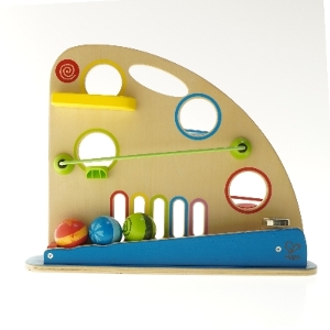 Trælegeplade med kuglebaner fra Hape (str. 40x33 cm)