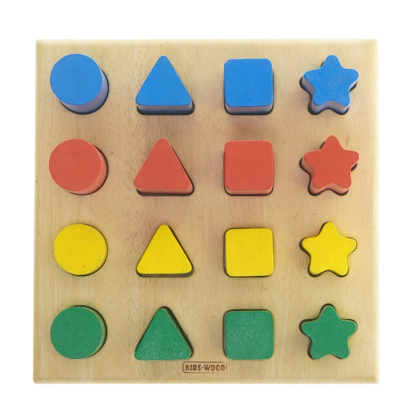 Træpuslespil med forskellige former fra Kids Wood (str. 27x27 cm)