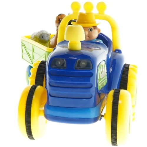Legetøjstraktor med vogn og figurer (str. 40 cm)